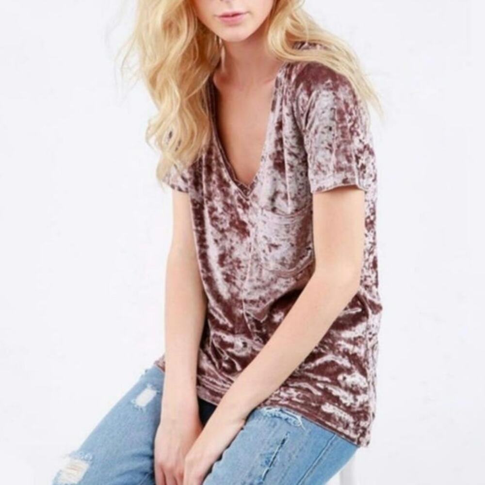 New with tags, Spring + Mercer velvet legging tee Women's sz S. Rose smoke color